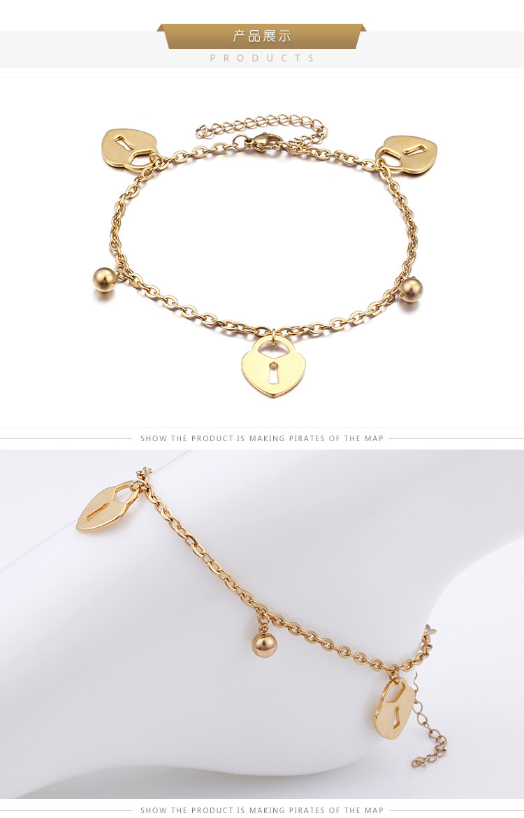 fashion simple wild stainless steel plating 18K real gold anklet