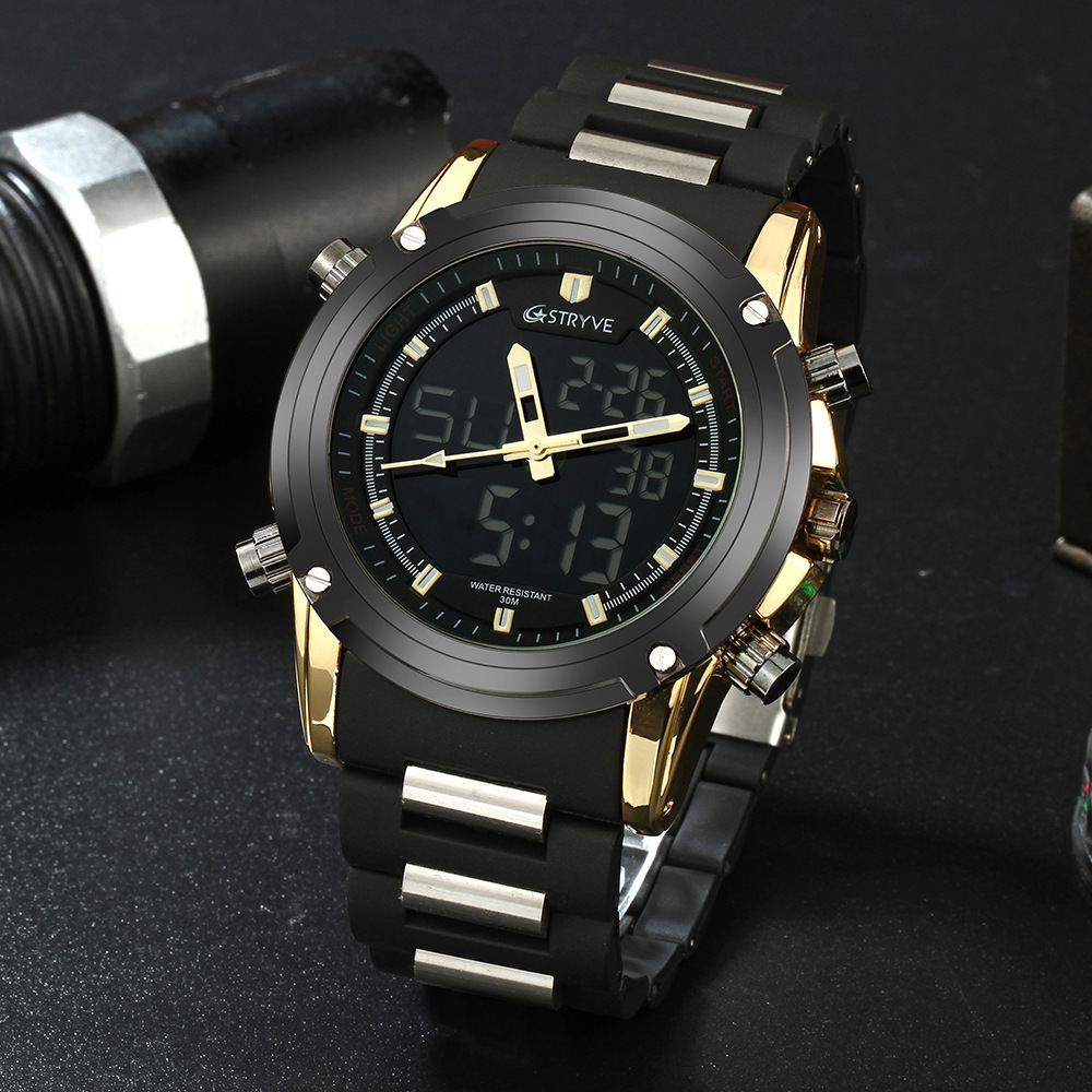 STRYVE8009 nuevo reloj deportivo de cuarzo electrónico para hombre impermeable reloj multifuncional estudiante