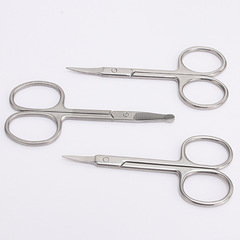 跨境直供不鏽鋼美容小剪刀安全鼻毛剪彎嘴眉毛剪雙眼皮貼鬍鬚剪刀