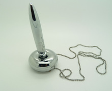 亮鉻金屬磁懸浮筆 磁性珠鏈台筆 辦公磁浮圓珠筆 高品質商務禮品