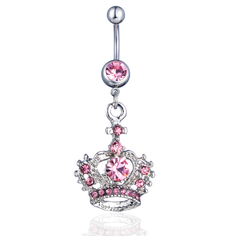 New Piercing Belly Dance Jewelry Diamond Crown Belly Button Ring display picture 3