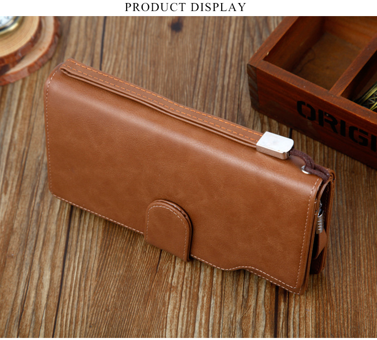 New Men's Wallet Long Oil Wax Leather Clutch Classic Crazy Horse Leather Retro European And American Wallet display picture 15