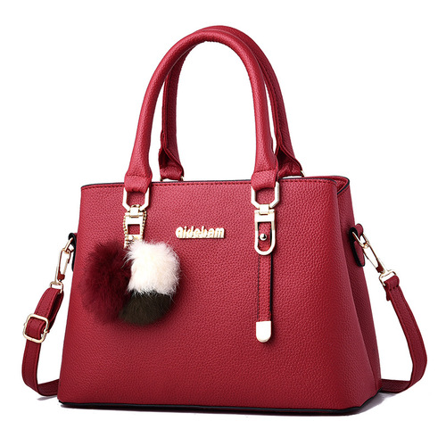 Bags for women  European and American new fashion large-capacity women's handbags foreign trade fur ball single shoulder crossbody bag on behalf of