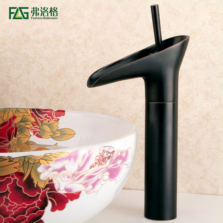 FLG Froge copper black bronze wine glass bathroom basin basin waterfall faucet hot and cold water mixing faucet