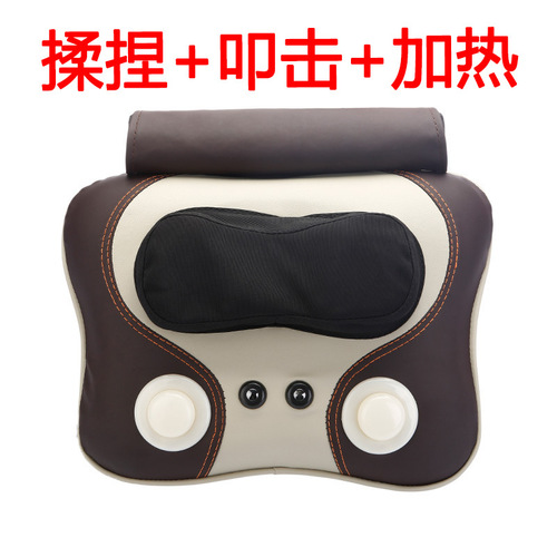 Electric Heating Waist, Neck, and Shoulder Warm Jade Massage Cushion, Dual-Purpose Car Home Massager for Full-Body Kneading and Tapping, One Piece Drop Shipping