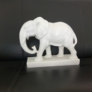 福建厂家供应汉白玉石雕大象 家居办公动物石像雕刻摆件招财小象