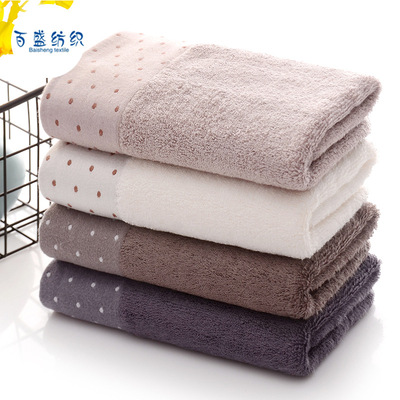 [Bamboo fiber towel]goods in stock supply Jacquard weave soft Bamboo fiber towel customized logo thickening Absorbent towel