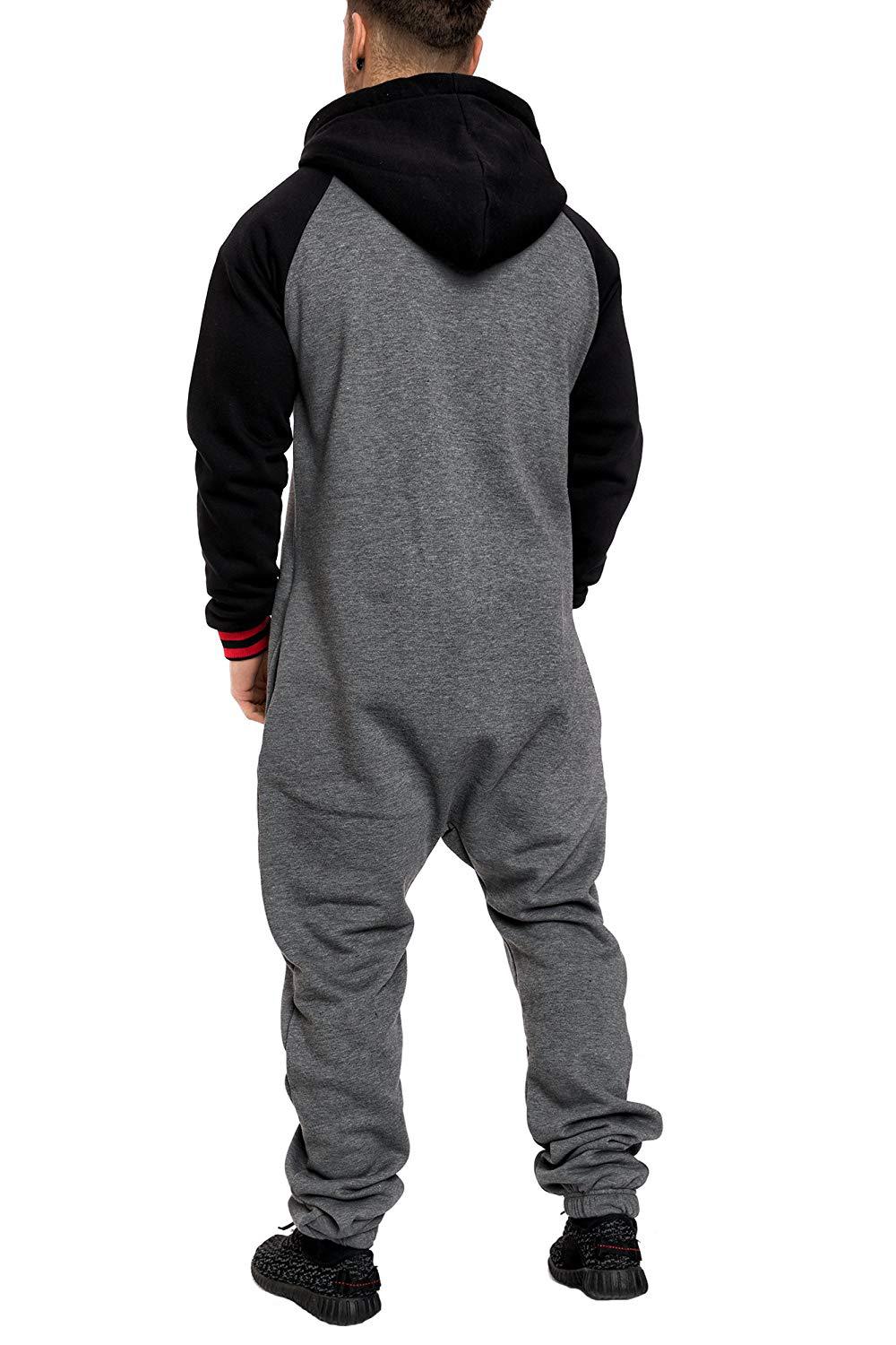 2020 Winter Autumn Tracksuits One Piece Set Men Hooded Jumpsuit With