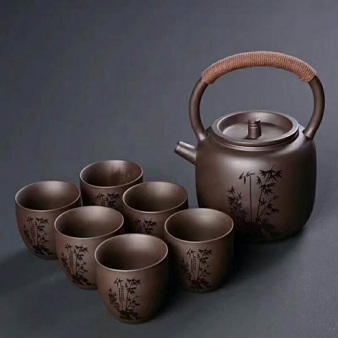[招代理]纯银亚光茶具套装纯手工茶禅一味套装家用银茶壶全银茶具-阿里巴巴
