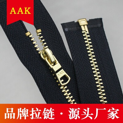 AAK [拉链厂家直销3号#金属镀浅金开尾拉链 服装开口定拉链制造混批]