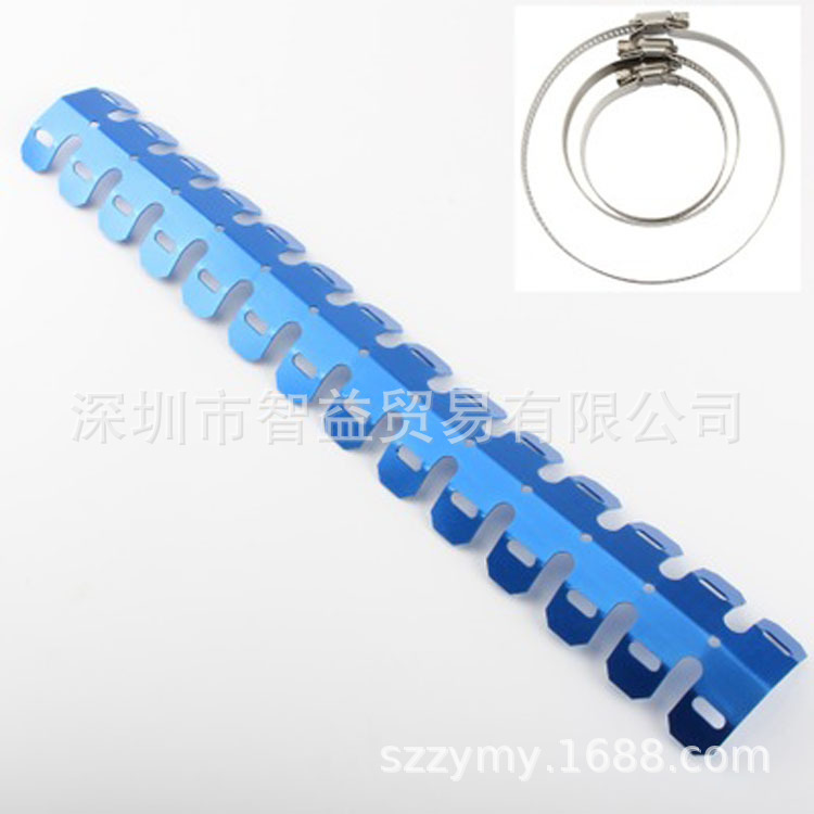 Modificación de la motocicleta fuera de la carretera de escape del vehículo cubierta protectora modificación 2 perforación Modificación del tubo de escape anti-scald cubierta aleta de enfriamiento