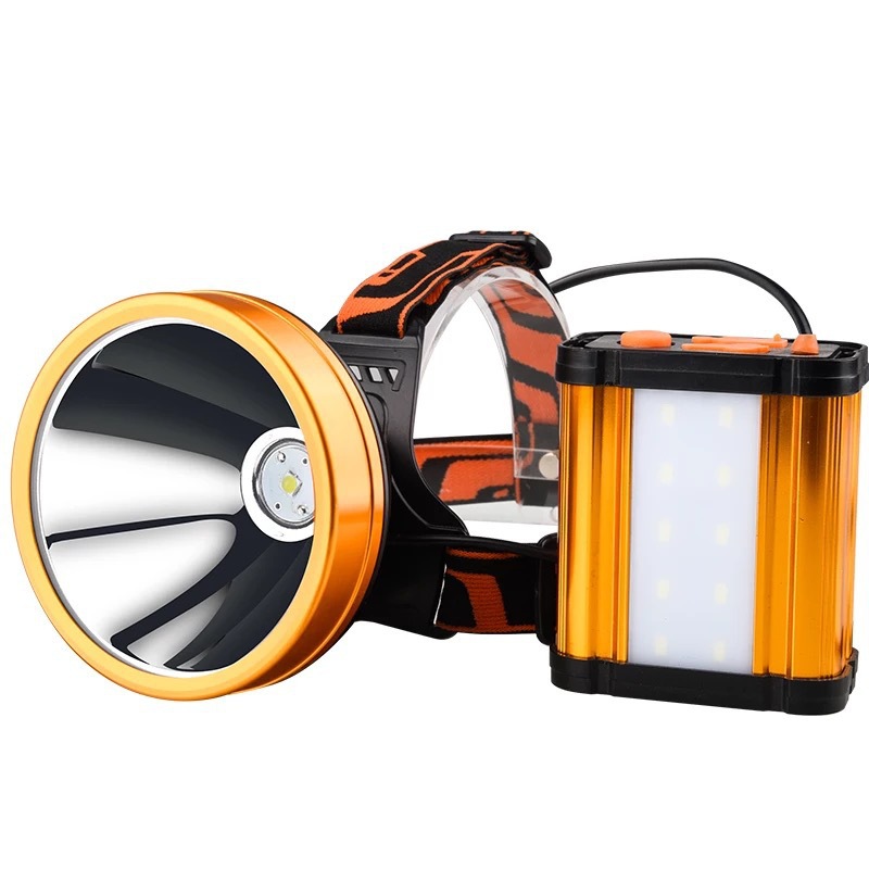 LED夜钓灯 大功率分体式锂电超亮充电远射矿灯 强光头灯 可充电|ms