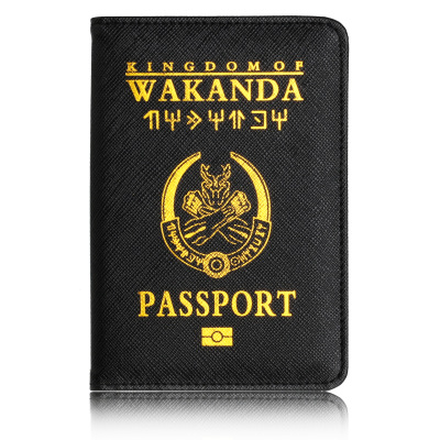 现货十字纹护照套黑豹王国防磁护照保护套复仇者联盟RFID旅行卡套