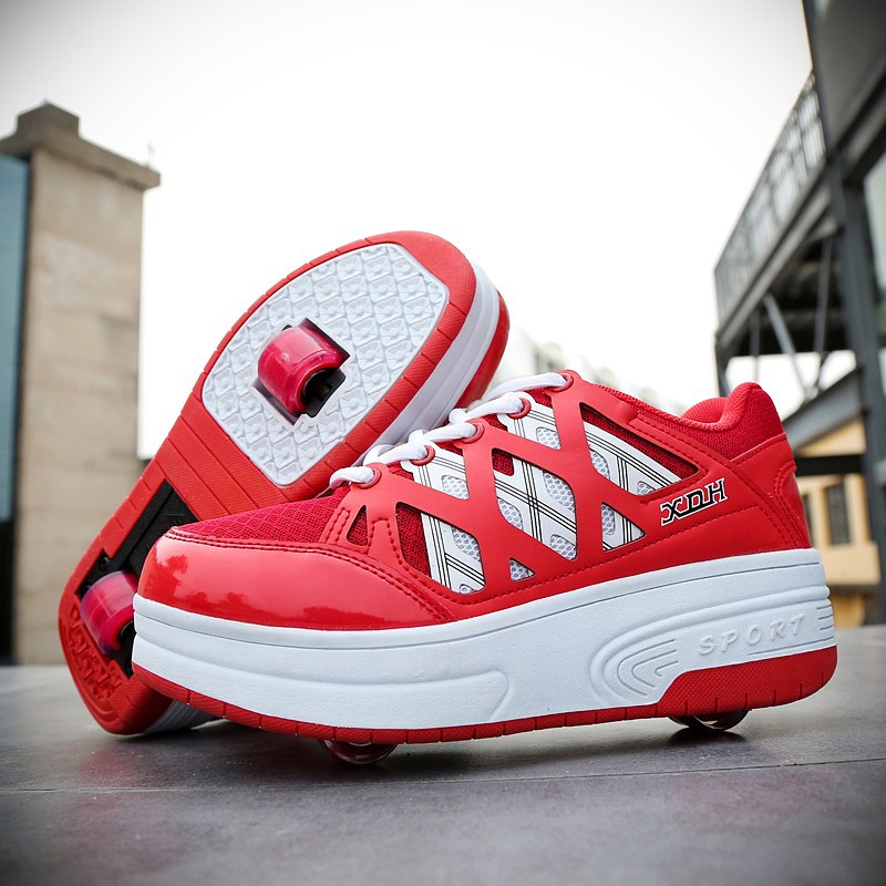 Dual wheel children's shoelaces for boys for students