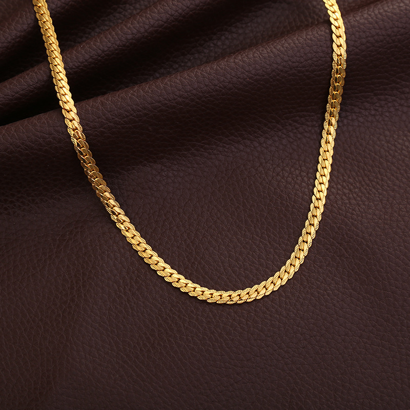 Collier chaîne en or électrodéposé pendentif élégant tendance_voghion.com