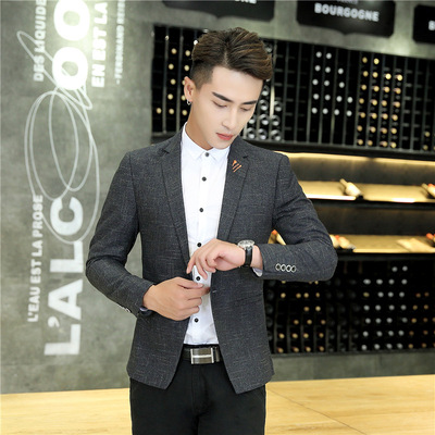 2018新款男 休闲西装潮流时尚男装青年春秋季修身型帅气男式西装