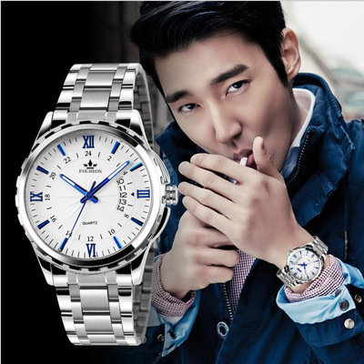 Wholesale Calendar Luminous Steel Watch Men's Swiss Quartz Watch Non-mechanical New Product Wholesale Waterproof Watch
