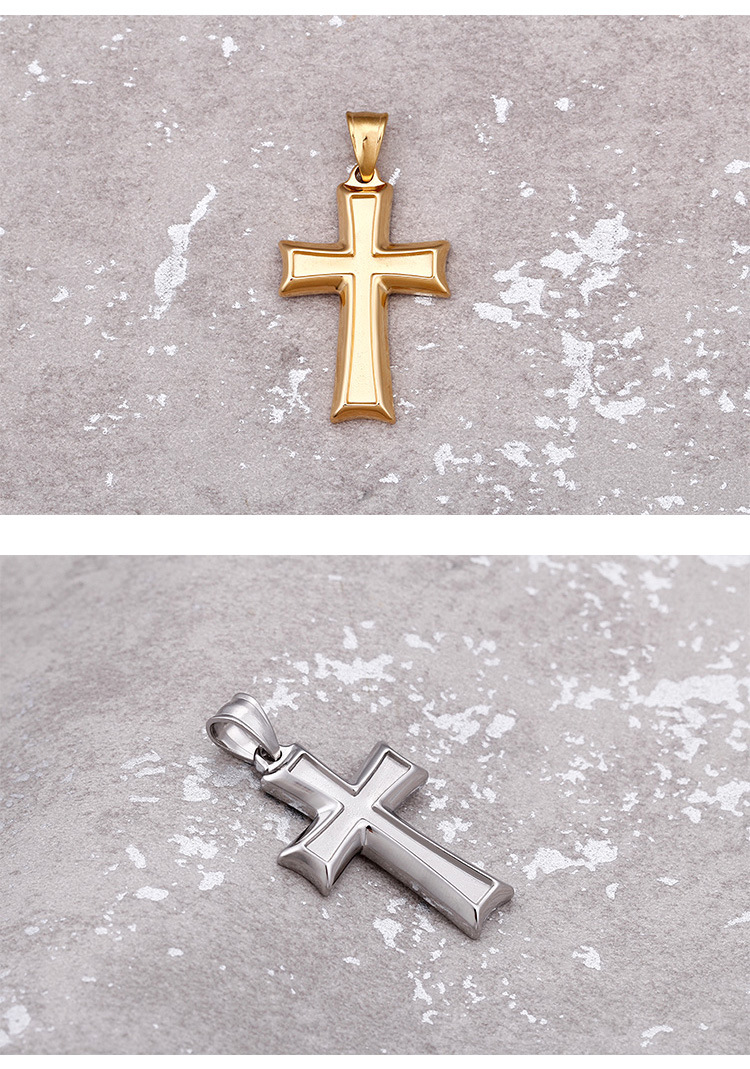 304 Stainless Steel Material Cross Pattern Retro Glossy Cross Stainless Steel Pendant Wholesale Nihaojewelry