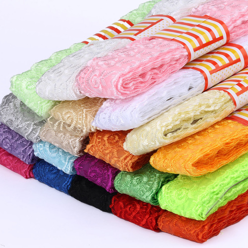 Factory direct sales of large quantities of colorful lace 4.5cm 4.5cm wide curtain water-soluble lace