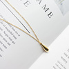 Brand golden fashionable necklace, silver 925 sample, European style, simple and elegant design