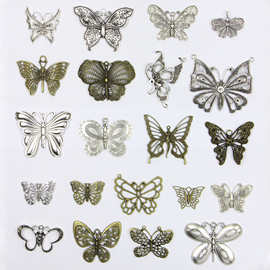 厂家直销 藏银配件 手链配件 diy配件 蝴蝶套装 古铜套装 吊坠