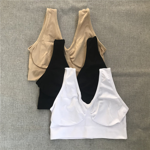 Foreign trade single-layer large size adjustable push-up sports bra, no pads, no wires, no trace push-up bra