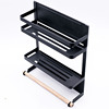 Factory direct sales Japanese -style magnetic ice box rack Kitchen -free punching plastic widen -side hanging rack home storage finished supplies