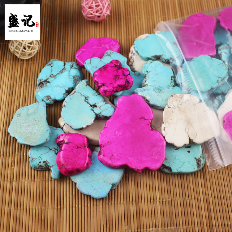 natural Irregular Man-made Turquoise rough  Semi precious patch Arts and Crafts diy mobile phone Accessories