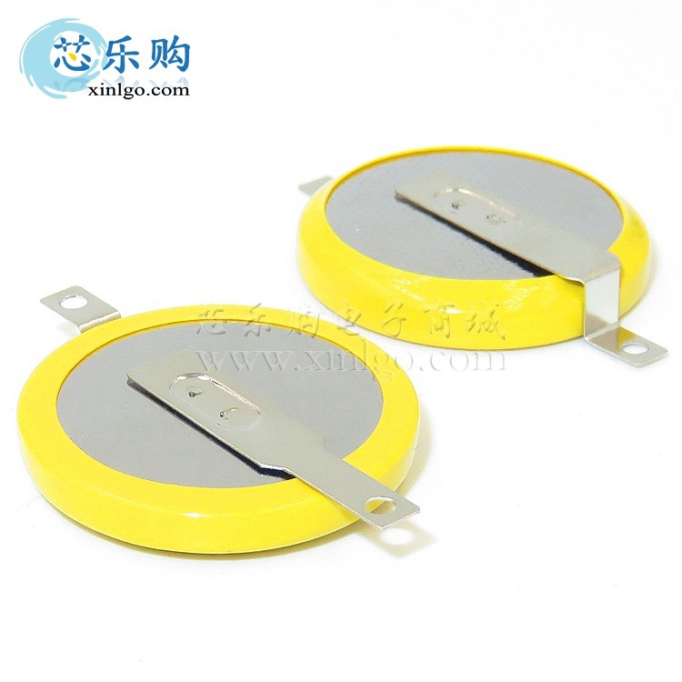 CR2032 3V 负折正直 带孔焊片 带脚 带焊脚电池 纽扣电池 锂电池