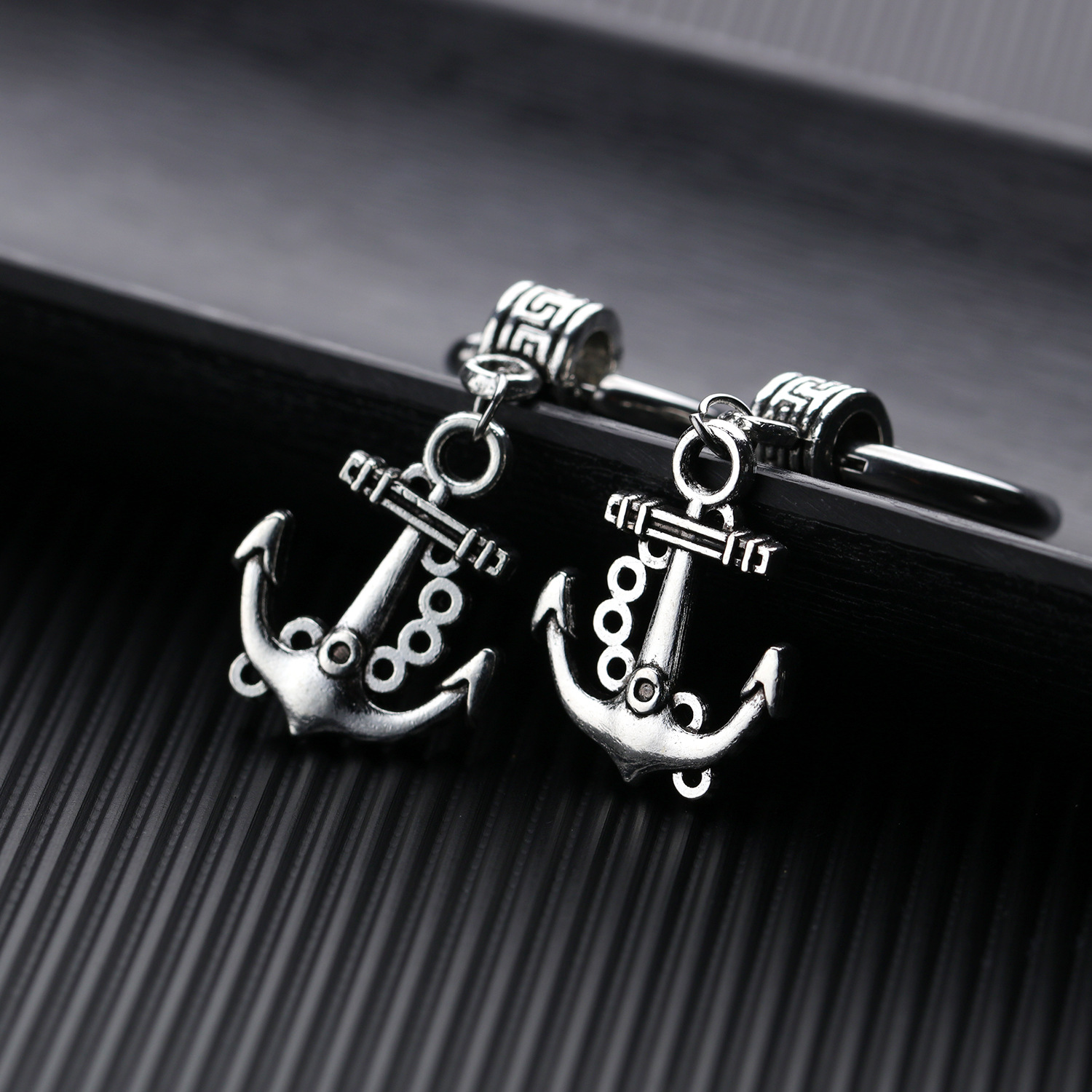 跨境欧美时尚个性船锚耳钉 复古男士耳环 耳圈耳坠男女耳饰 送礼