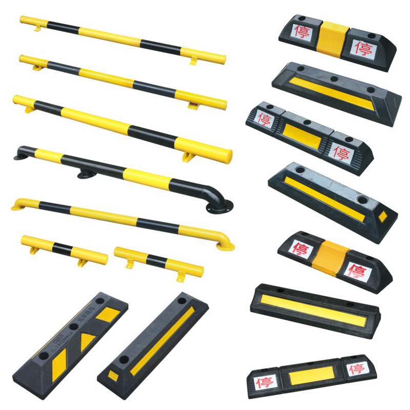 Panning Rubber Block cars Steel pipe Garage Parking rubber positioner Steel pipe Manufacturer Parking