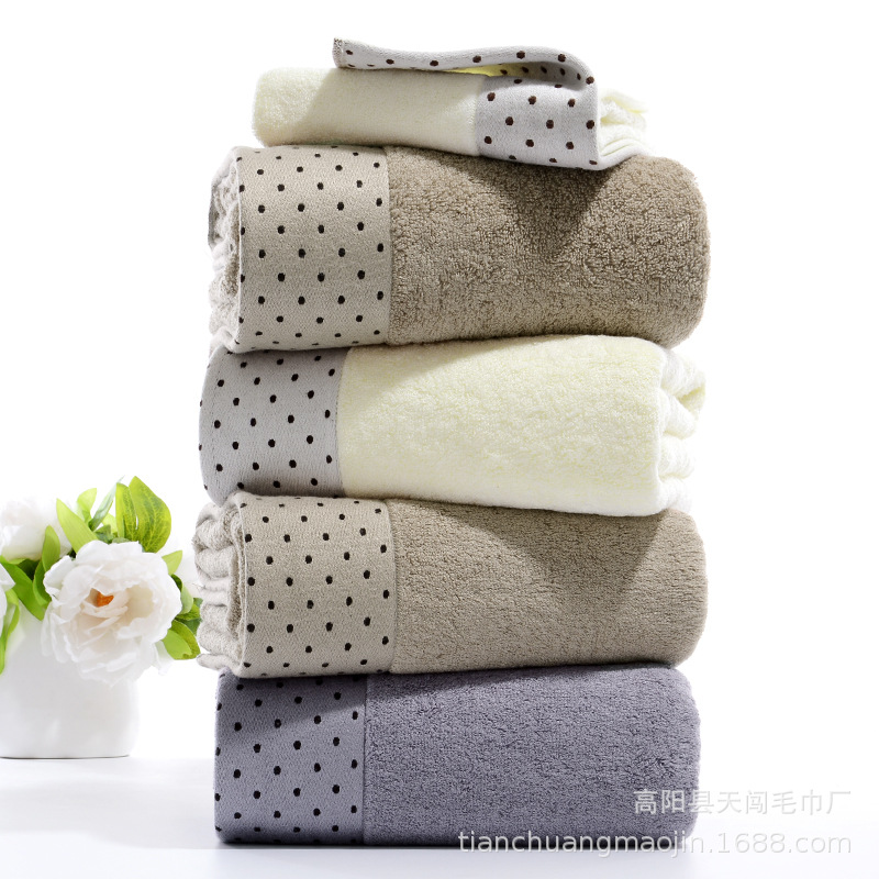 Adult Wash Towel, Bath Towel, Bamboo Pulp, Bamboo Fiber, Polka Dot Towel, Household Soft Face Towel Gift Box Set
