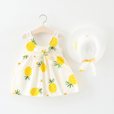 summer Children Skirt new pattern Korean Edition pineapple Vest skirt Female baby Dress fashion girl Princess Dress On behalf of A222