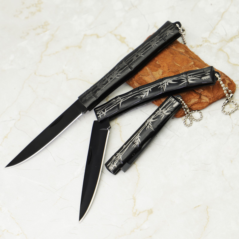 Cuchillo de fruta del hogar cuchillo de bambú que acampa cuchillo llavero cuchillo portátil al aire libre plegable melón y cuchillo de fruta cuchillo