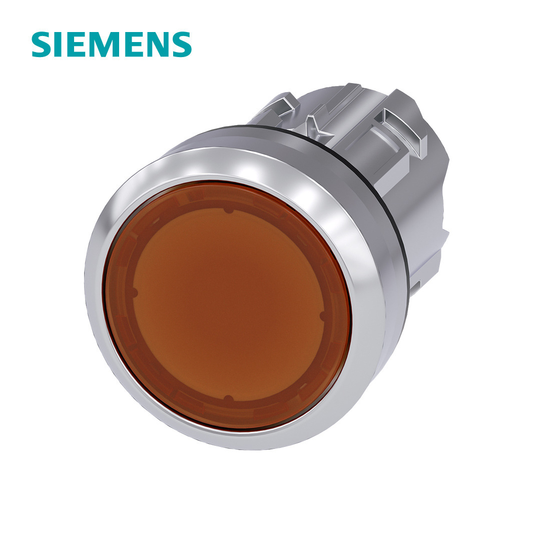 3SU1系列φ22平头带灯金属亮光按钮头琥珀色