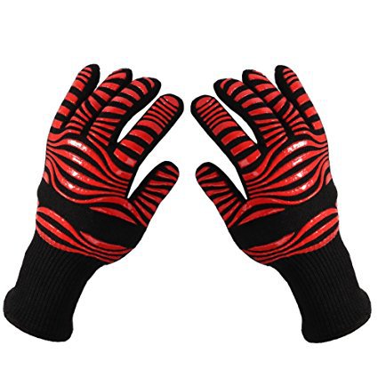 BBQ烧烤烤箱烘焙500度耐高温针织手套硅胶耐热防烫防火阻燃手套