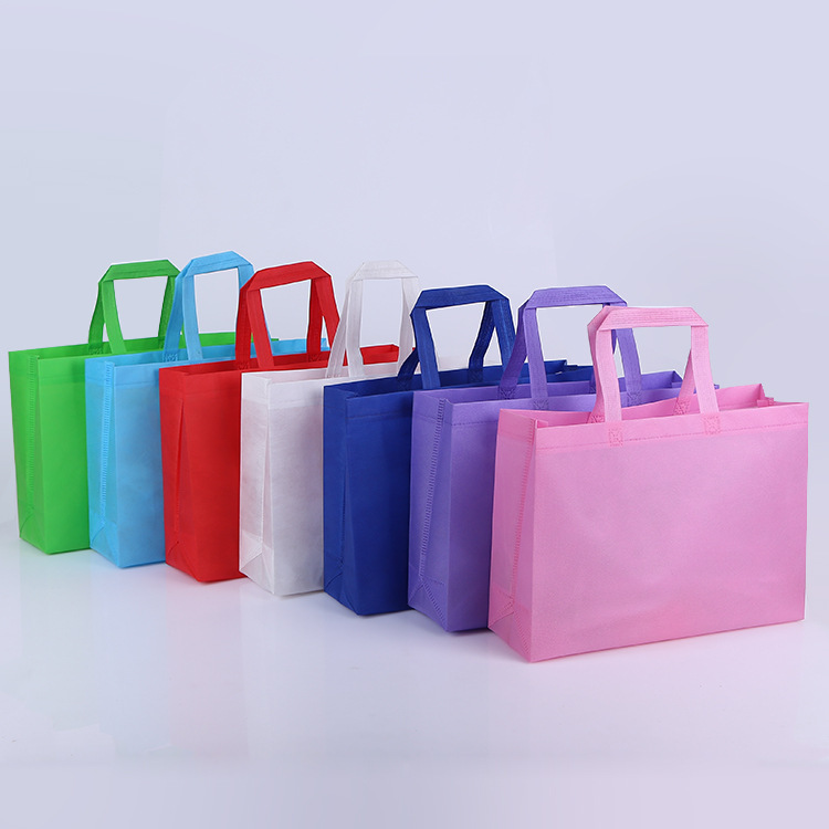 各种规格印LOGO覆膜手提无纺布袋彩色手提购物袋无纺布手提包装袋