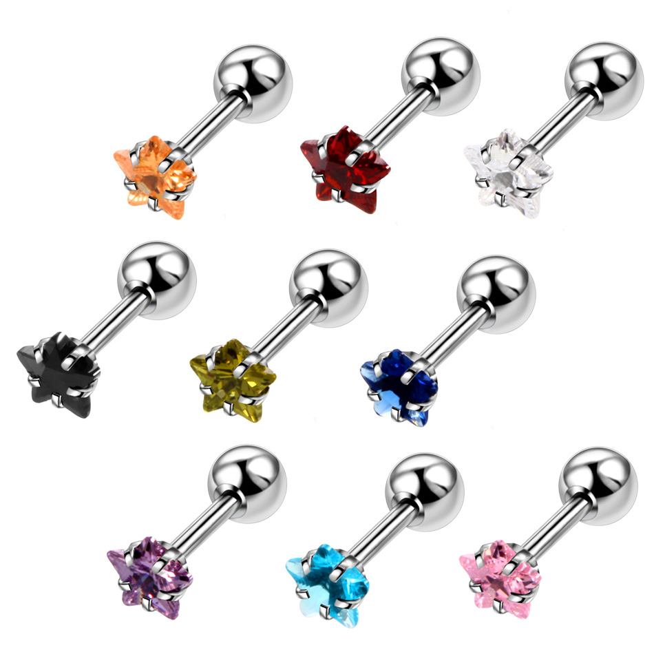Fashion Flower Stainless Steel Inlay Zircon Ear Studs 1 Piece display picture 1
