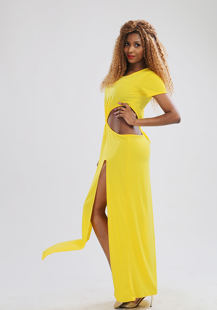 Irregular Split Hem Dress Womens Fashion Casual Style Comfortable Fabric Perfect for Summer Events Wholesale