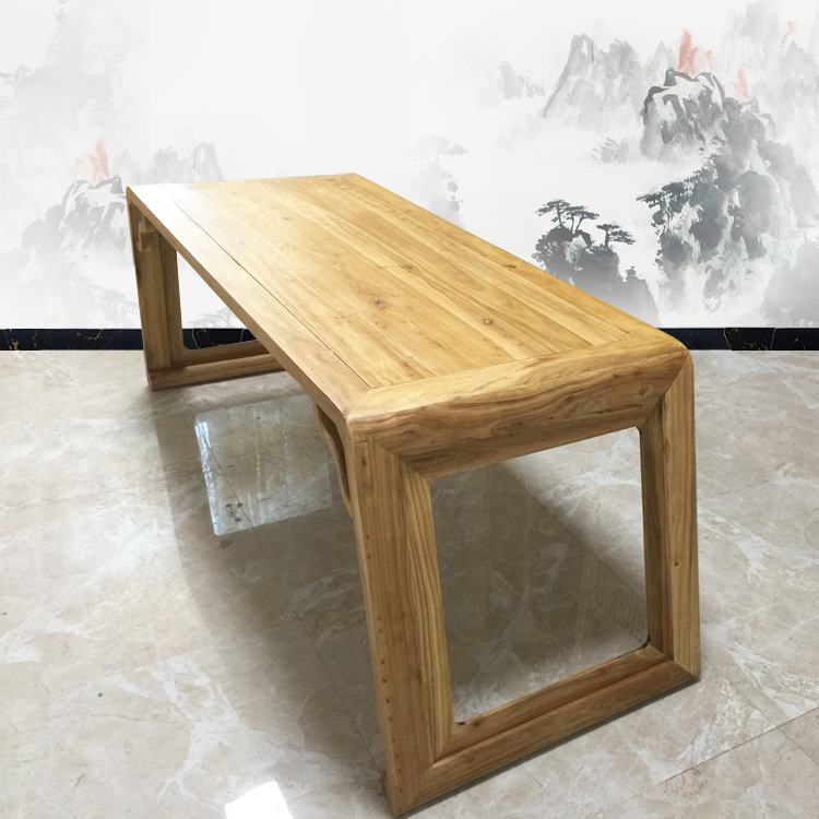 金隆工艺 老榆木 现代新中式 实木家具 简约 茶桌 茶台