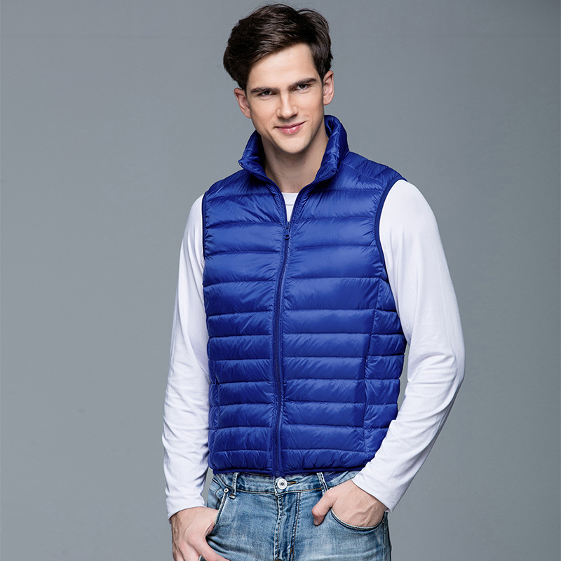2020新款轻薄短款时尚羽绒服男马甲 高级轻型羽绒立领背心|ms