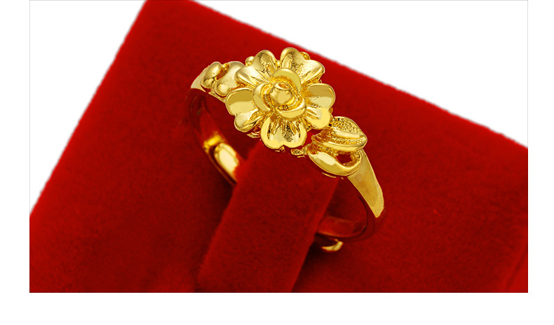 Fashion Flower Brass Plating Open Ring display picture 3