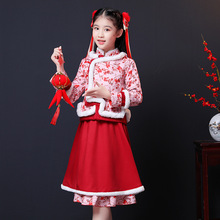 中國風漢服冬季女童寶寶冬裝拜年服唐裝新年旗袍禮服童裝兒童年服