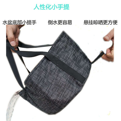 亚马逊新款户外野营便携式折叠水盆轻便钓鱼水桶居家式折叠装水器