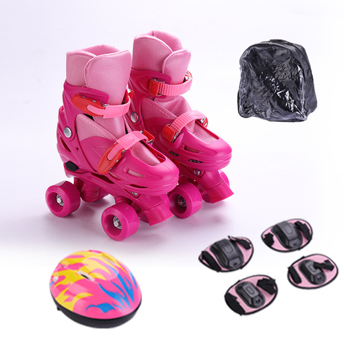 Factory direct supply children's buckle double row roller skating adult inline skates set roller skates double row roller skates 