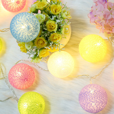 棉线球彩灯闪灯串灯ins少女心房间布置卧室装饰led生日礼物送女生|ms