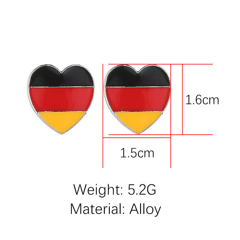 Cute Heart-shaped Earrings Peach Heart Earrings Female Wild Color Drip Oil Love Earrings display picture 3