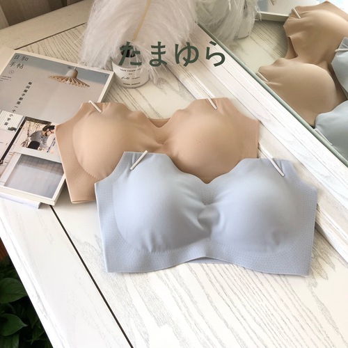 Genuine Anxin Free underwear women's spaghetti straps seamless bra sleep care underwear new wire-free bra