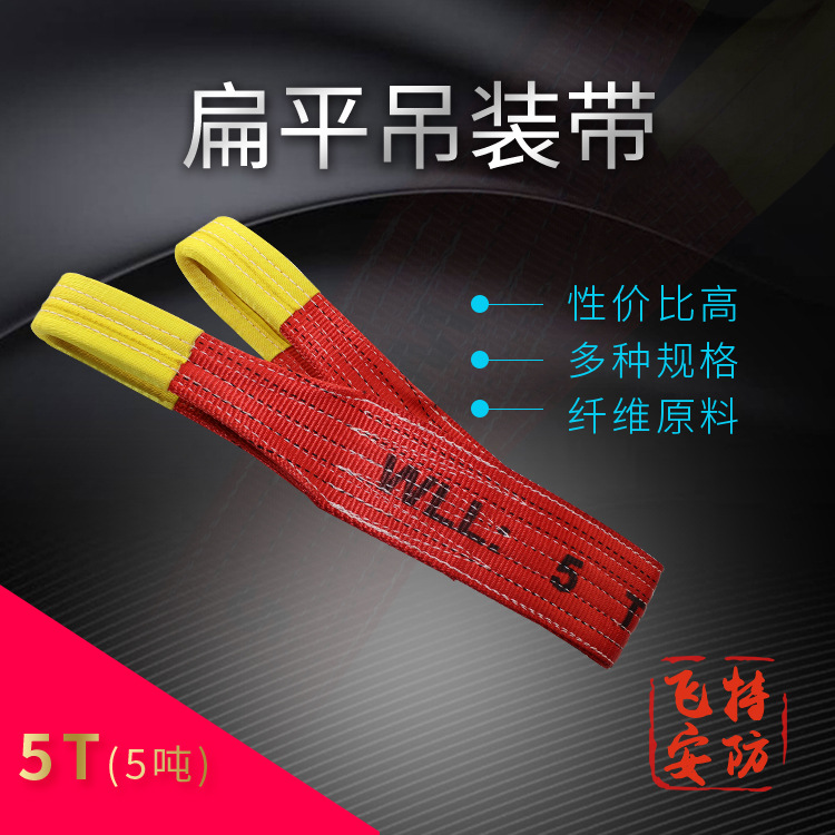 5000KG 合成纤维扁平吊装带 双扣扁平吊装带 环形扁平吊装带