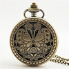 Bronze retro quartz big pocket watch suitable for men and women